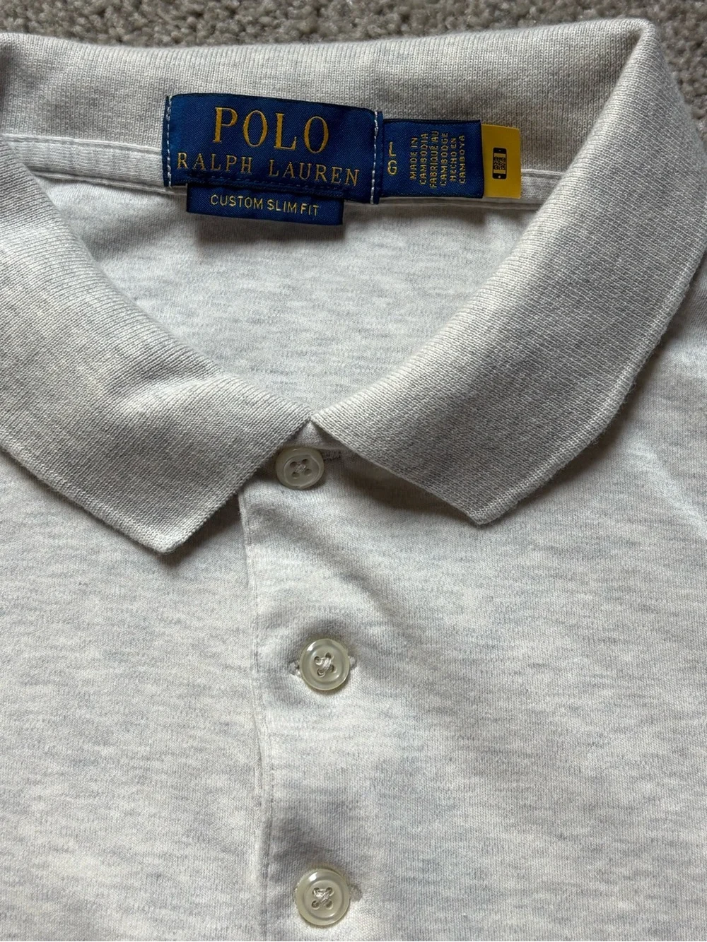 Ralph Lauren Men’s Light Heather Gray Polo Shirt